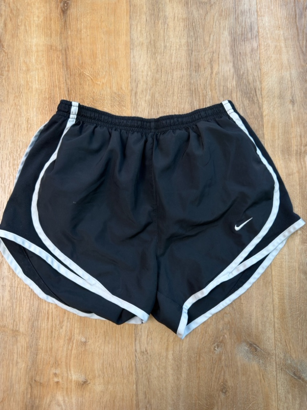 Nike Black Women's Athletic Shorts with White Piping